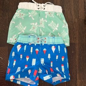 Two Baby Boy Gap Swimtrunks - Size 12-18 Months
